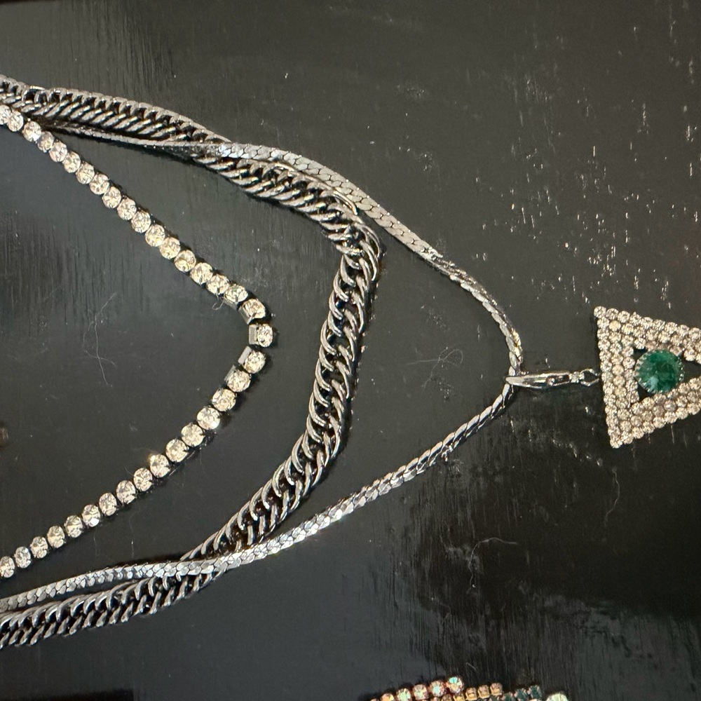 FEED ME GEMS. Hair Candy by Han Silver-Tone Layered Necklace